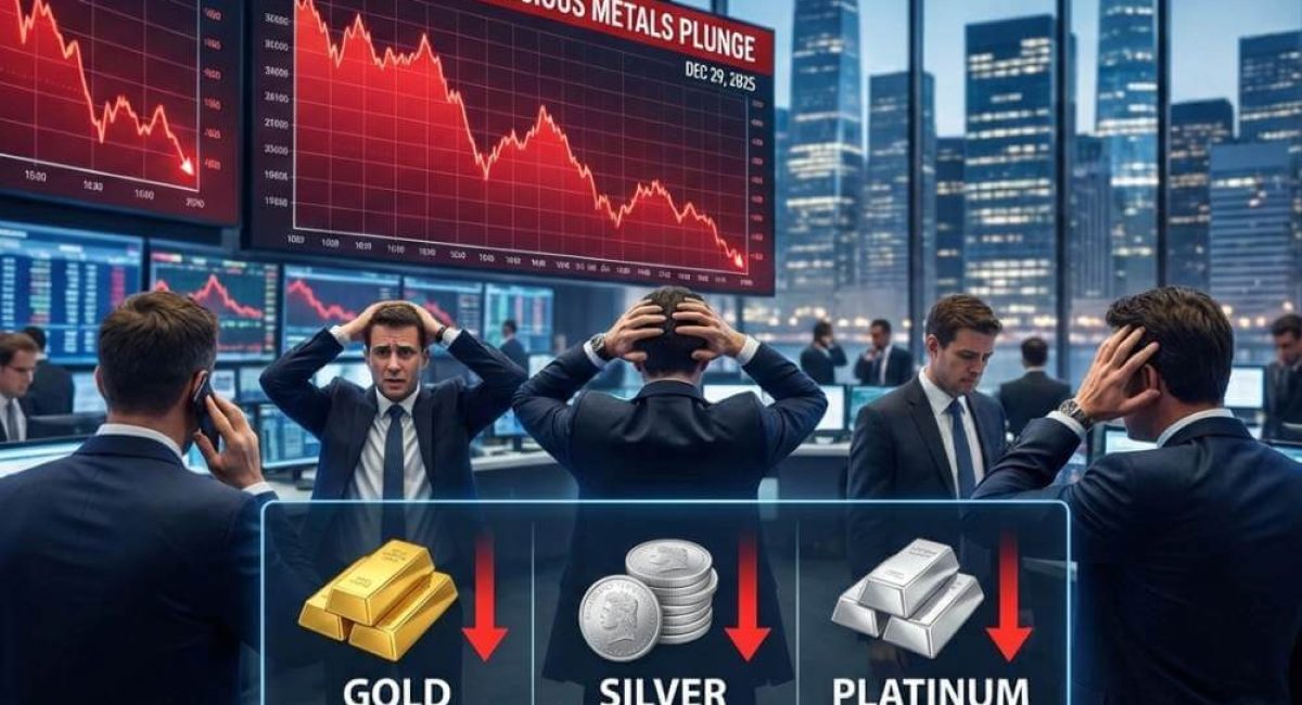 Flash crash dei metalli preziosi con crollo di oro, argento e platino e impatto sugli investimenti finanziari